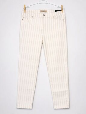 Liverpool Cream and Beige Striped Skinny Jeans